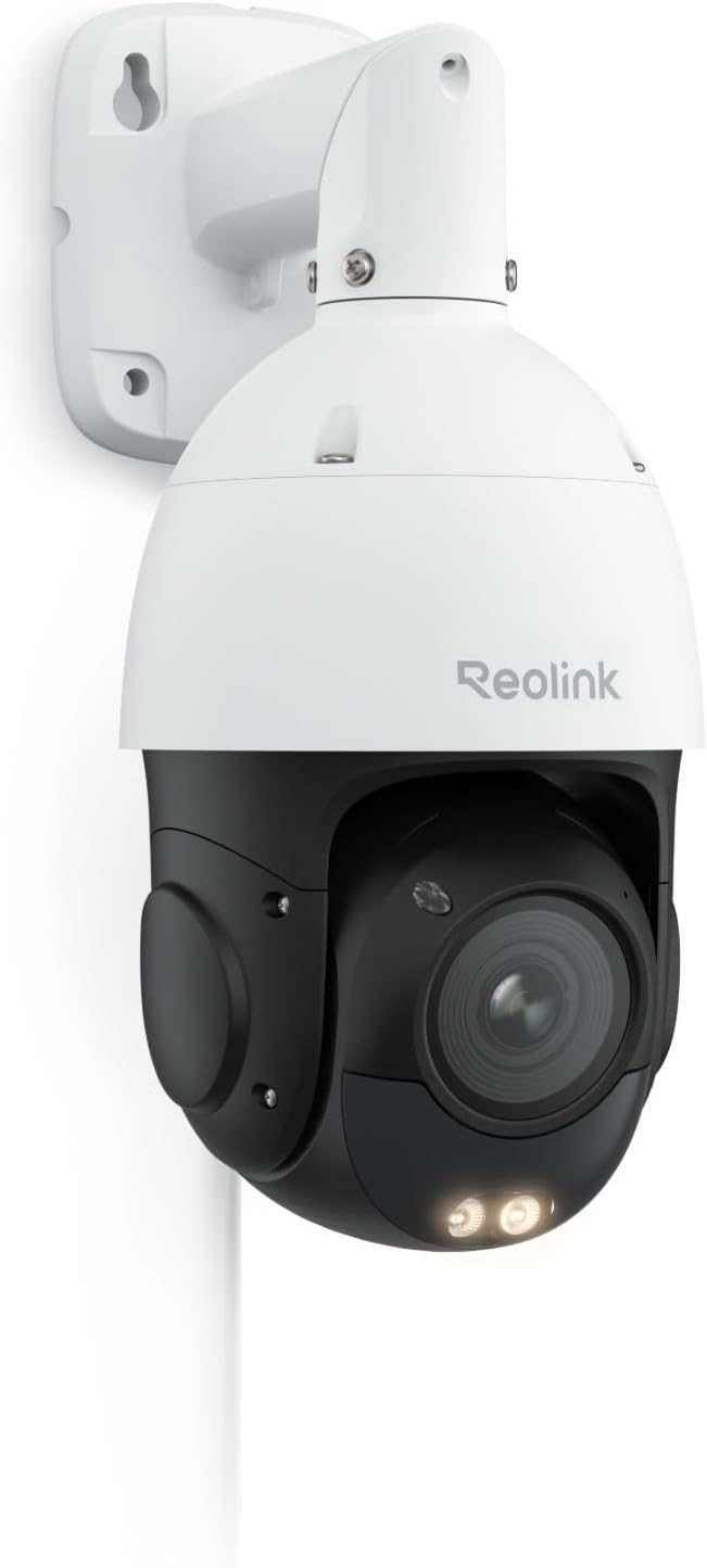 Reolink 4K PTZ PoE Home Security Camera Outdoor with Spotlights, Person/Vehicle/Pet Detection, 5X Optical Zoom, 360^0 Pan 90^0 Tilt Color Night Vision, Auto Tracking, Two-Way Audio (823S1 3D Zoom)