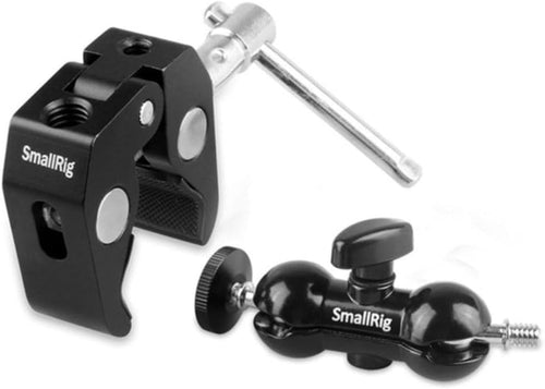 SMALLRIG Upgrade Camera Mount Clamp, Double Ball Head Magic Arm with Clamp, Super Clamp with Non-slip Threads, Load Capacity 1.5kg for Gopro, Webcam, Camera, Monitor and Light -1138B