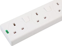 PRO ELEC PELB1942 4 Gang Switched Surge Protected Extension Lead White, 10m