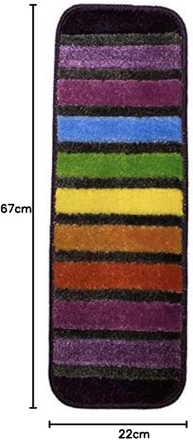Non-Slip Machine Washable Carpet Stair Treads â 22x67cm, Rainbow