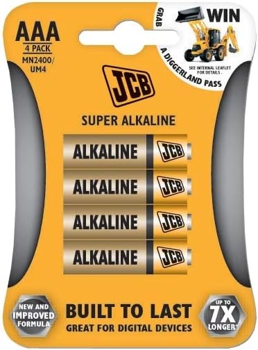 S5337 JCB AAA Super Alkaline Batteries - Pack of 4