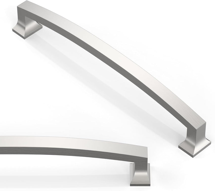 Cabinet Pulls 10-Pack Brushed Zinc Alloy 160mm Handles Satin Nickel