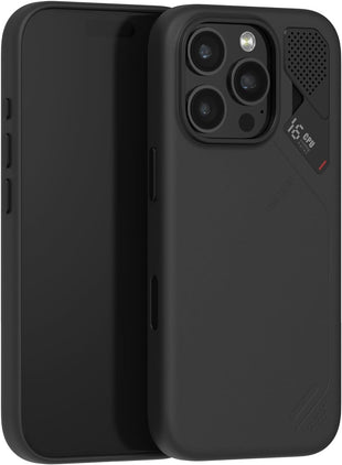 Aulumu A16 Vegan Leather Cooling for iPhone 16 Pro Case | with Cooling Fins | Luxury Comfort | Compatible with MagSafe - Black