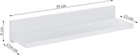 ComfortCove 39cm Floating Wall Shelf Set of 3 White Shelves â Wall Mounted