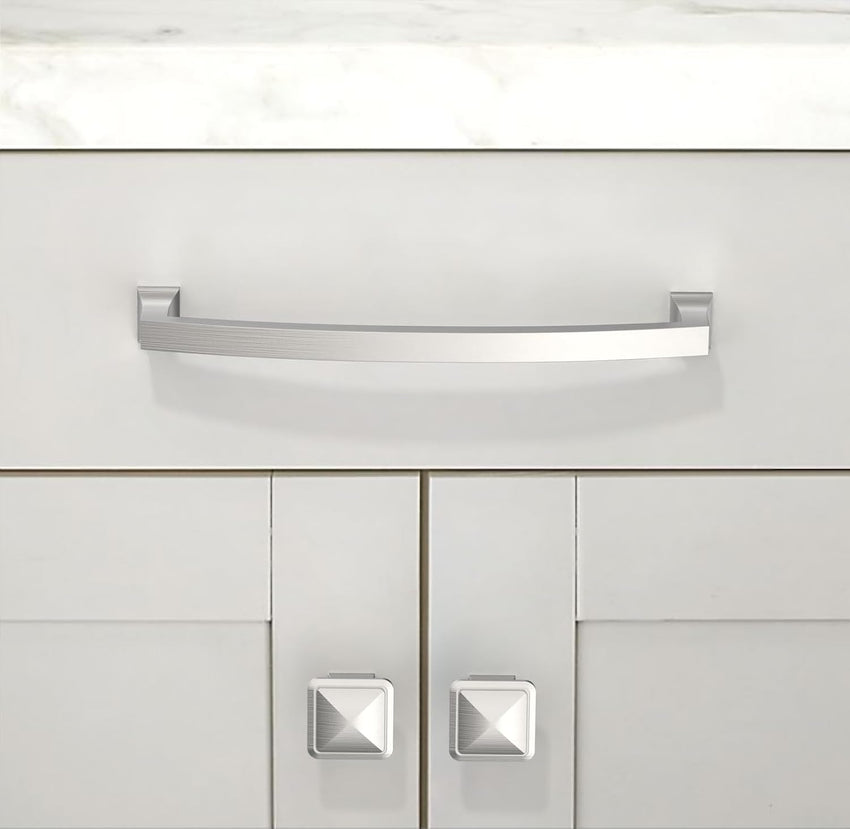 Cabinet Pulls 10-Pack Brushed Zinc Alloy 160mm Handles Satin Nickel