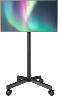 Mobile TV Stand 23-60in Height Adjustable Tilting Rolling Cart VESA 400x400mm Black