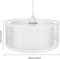 2 Tier Ceiling Light Shade Modern White Lampshade 30 cm