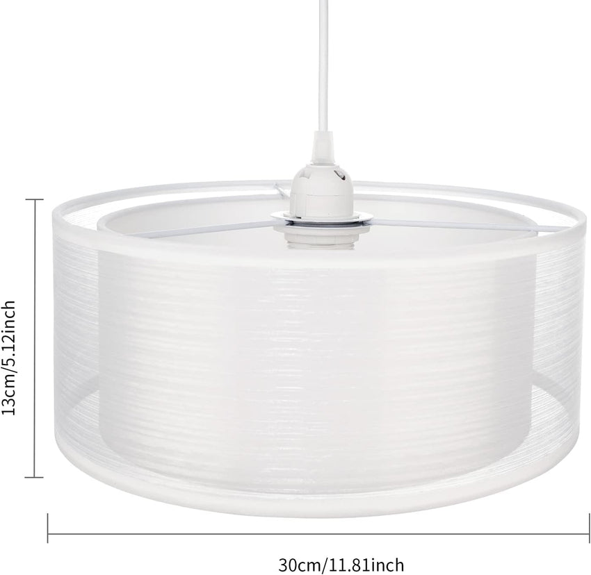 2 Tier Ceiling Light Shade Modern White Lampshade 30 cm