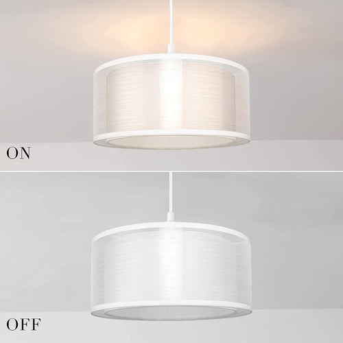 2 Tier Ceiling Light Shade Modern White Lampshade 30 cm