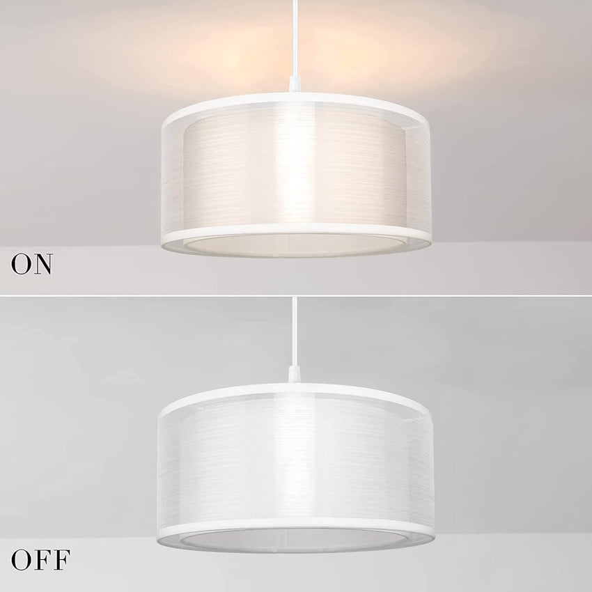 2 Tier Ceiling Light Shade Modern White Lampshade 30 cm