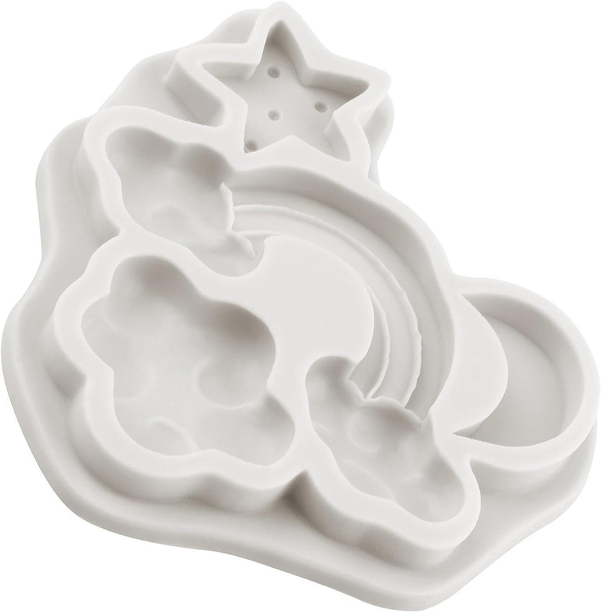 Silicone Rainbow Moulds Set of 3 Cloud Star Moon for Cake Decoration â Multi-colour
