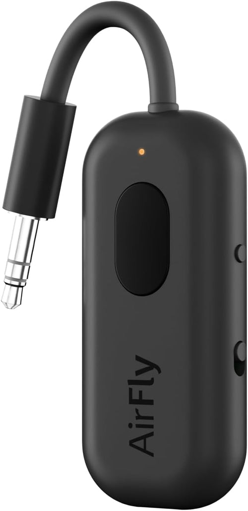 Twelve South AirFly Pro Bluetooth 5.0 Transmitter/Receiver for TV/Airplane to 2 Wireless Headphones - Wireless Adapter for AirPods, Airplane, Car, Gym, Home, Use With Any 3.5 mm Audio Jack, Black