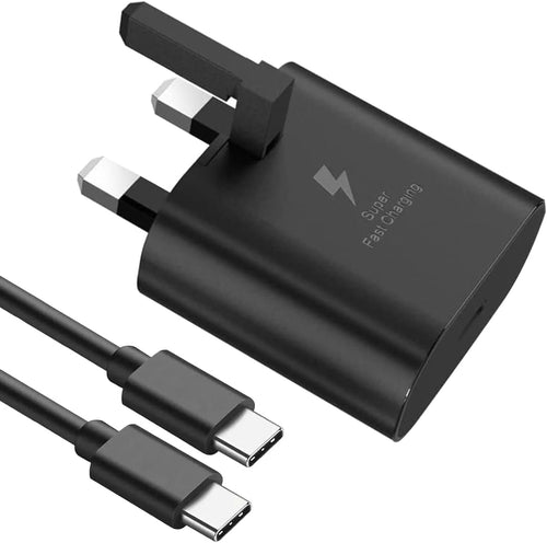 Galaxy A16 / A16 5G Charger Plug [25W] Super Fast Charger Plug Compatible For Samsung Galaxy A16/A16 5G USB Type C Fast Charging Cable [1M] High Speed Adapter UK 3 Pin Mains wall Phone