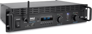 Pyle Bluetooth Stereo Amplifier - 2000W Home Audio Receiver with XLR/TRS Inputs, Rack Mount, Cooling Fans - Surround Sound Amp for Home Theatre, DJ, Studio, AV Systems
