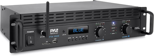 Pyle Bluetooth Stereo Amplifier - 2000W Home Audio Receiver with XLR/TRS Inputs, Rack Mount, Cooling Fans - Surround Sound Amp for Home Theatre, DJ, Studio, AV Systems