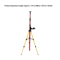 Ejoyous Telescoping Pole, 114 to 388cm Level Support Pole Stainless Steel Laser Level Telescoping Mounting Pole Multifunctional Telescoping Level Support Rod with Adjustable Base