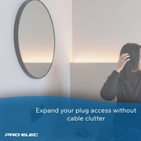 PRO ELEC 2-Gang Extension Lead | 500mm Cable | 13A | UK Plug | White - PELB1403
