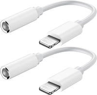 2 Pack Headphone Jack Adapter for iPhoneã Apple MFi Certified ãLightning Converter to 3.5mm Earphone Dongle Aux Audio Cable - Compatible with iPhone 14,13,12,11 Pro Max,XS Max,8, 7 Plusï¼Whiteï¼
