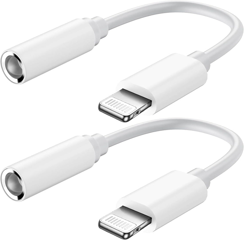 2 Pack Headphone Jack Adapter for iPhoneã Apple MFi Certified ãLightning Converter to 3.5mm Earphone Dongle Aux Audio Cable - Compatible with iPhone 14,13,12,11 Pro Max,XS Max,8, 7 Plusï¼Whiteï¼