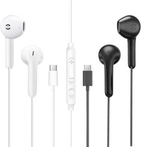 MAS CARNEY USB C Earbuds Wired TH9,Type-C Headphone with Mic,USBC Earphones Compatible with iPhone 15 16 iPad, Samsung Galaxy S25 S24 A53,Google Pixel,Xiaomi Redmi,Huawei Honor,OPPO,Vivo,Pack of 2
