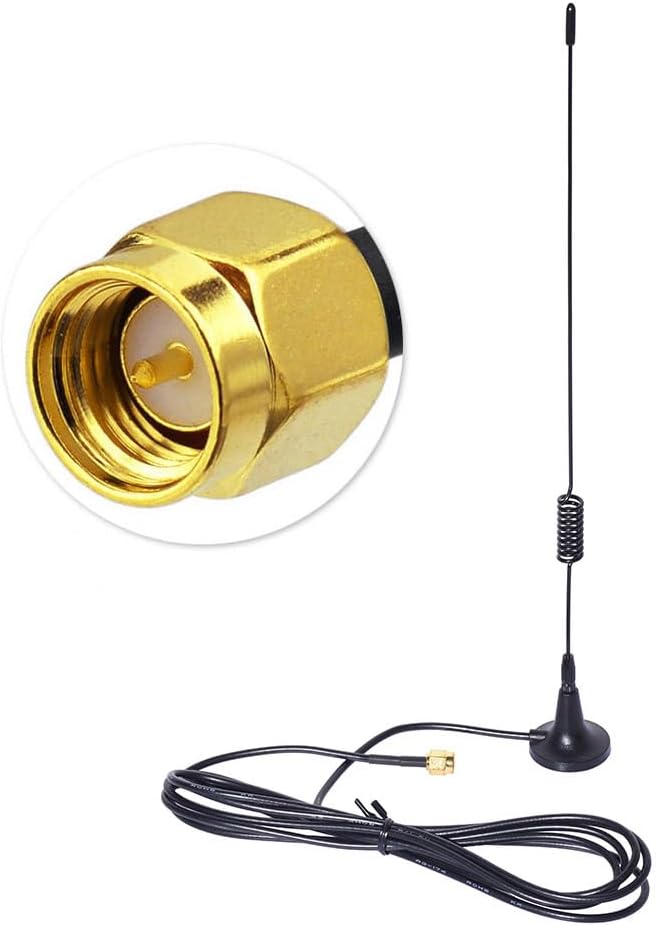 Bingfu 868 Mhz LoRa Antenna 5dBi SMA Male Antenna with Magnetic Base 2M RG174 Cable Compatible with Arduino SIM868 GSM GPRS GPS Module Homematic CCU3 CCU2 CCU1 Radio Module LoRa Module