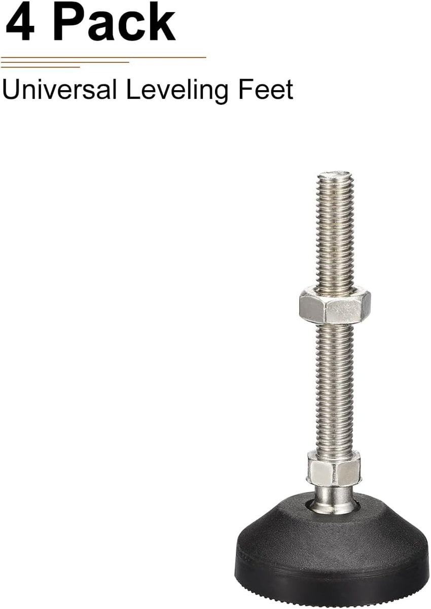 Leveling Feet Adjustable Swivel Levelers 4-Pack â Nylon Black