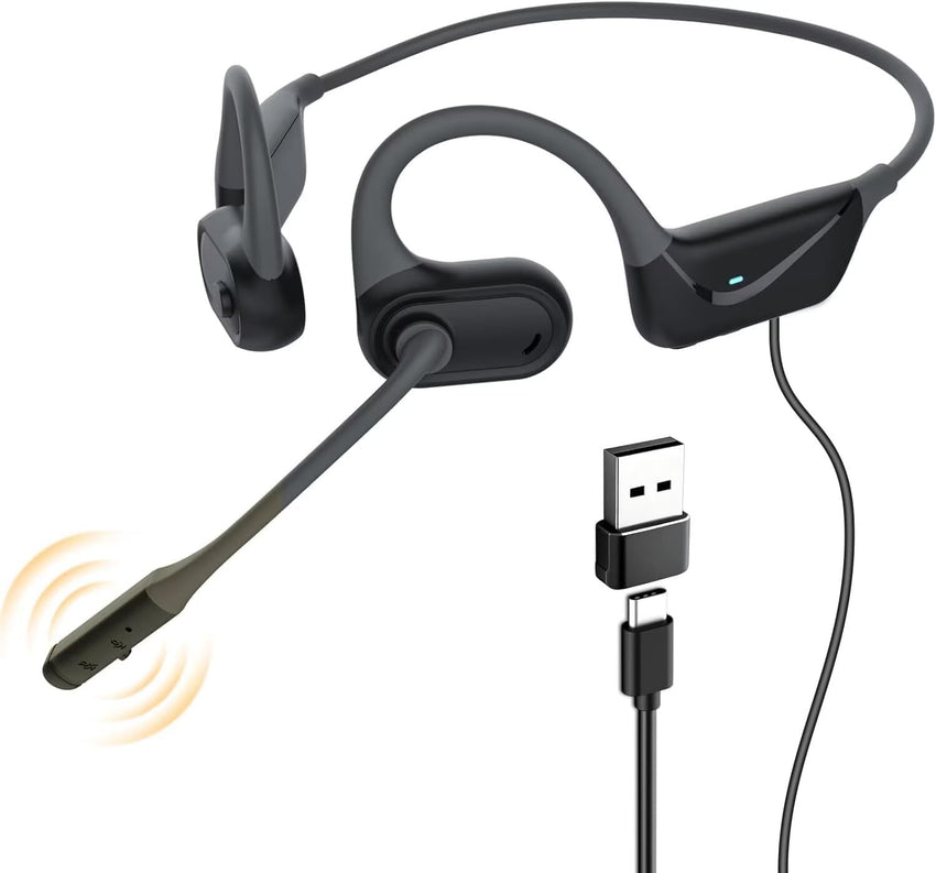SANOTO Bone Conduction Headphones Bluetooth 5.3 Open Ear Headphones IPX7 Waterproof Sweatproof Bone Conduction Headphone Sports for Runners Bicycle Cycling Fitness