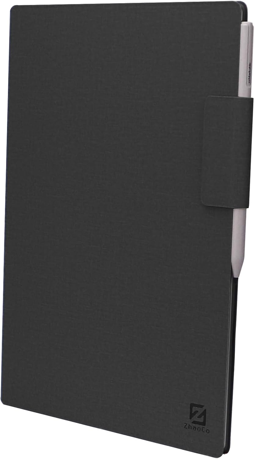 ZhaoCo Case for reMarkable Paper Pro Tablet 11.8 inch 2024, PU Leather Slim Lightweight Book Folio Stand Protective Magnetic Cover - Black
