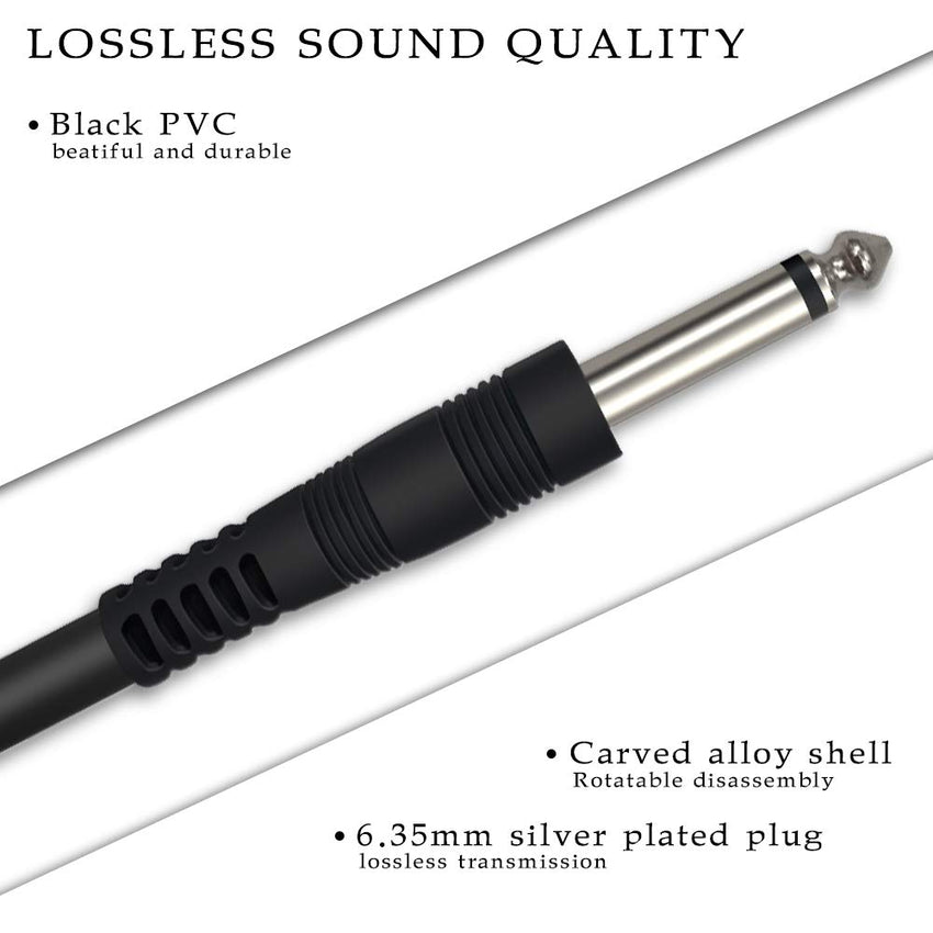 USB Guitar Cable for PC, Mac, Xbox, PS4 â 6.35mm Gold-Plated Mono Plug