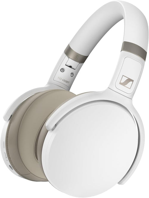 Sennheiser HD 450BT Bluetooth 5.0 Wireless Headphone with Active Noise Cancellation - 30-Hour Battery Life, USB-C Fast Charging, Virtual Assistant Button, Foldable - White