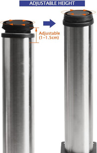 4 PCS Adjustable Furniture Legs Replacement Support Feet for Sofa Table Chair â Silver