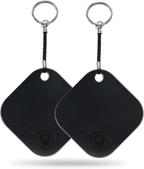 Air Tags-2 Pack Tracker Tag Work with Apple Find My (iOS Only), Loud Sound, Replaceable Battery, Item Finder for Keys/Luggage/Backpack/Suitcase/Wallet, Black