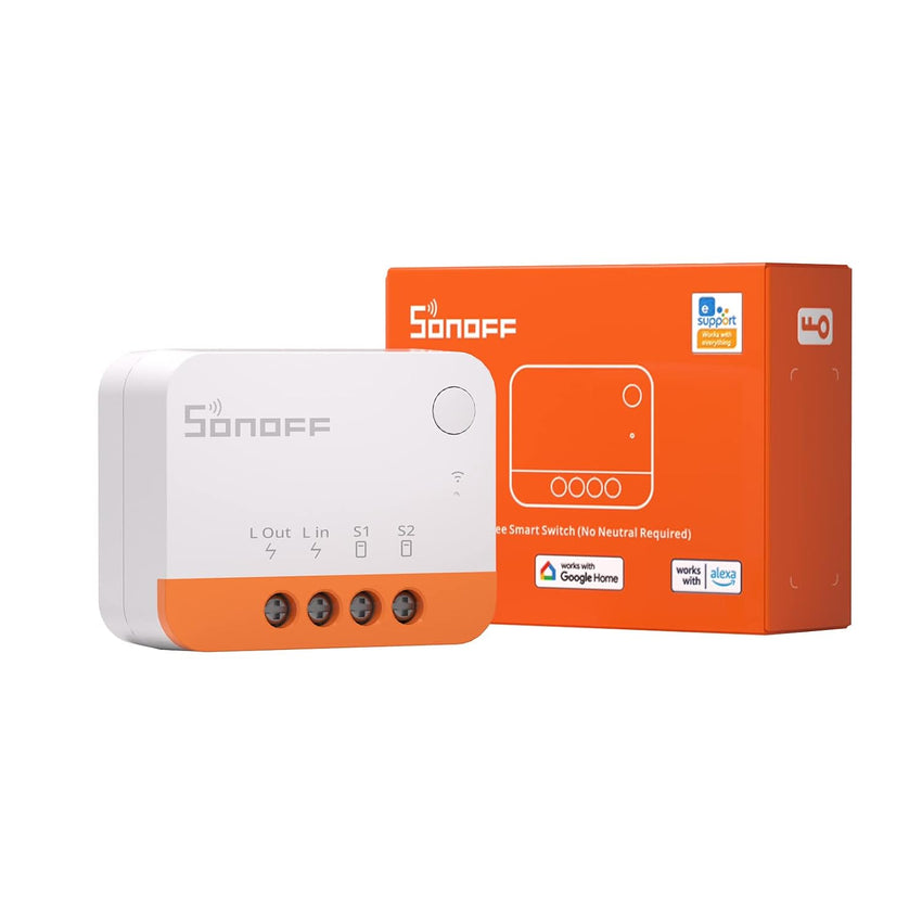 SONOFF ZBMINIL2 Zigbee Smart Switch, No Neutral Required, Mini Relay Module for Light Switch, 2-Way Control, Works with Alexa & Google Home, Requires Zigbee Hub