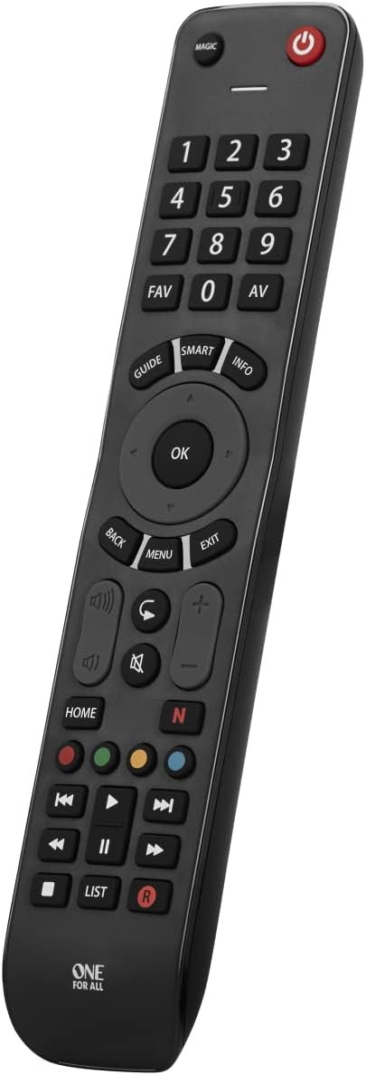 One For All Evolve TV Remote Control - Ideal for all types of TVs - With learning feature - to work all TV brands - Black - URC7115
