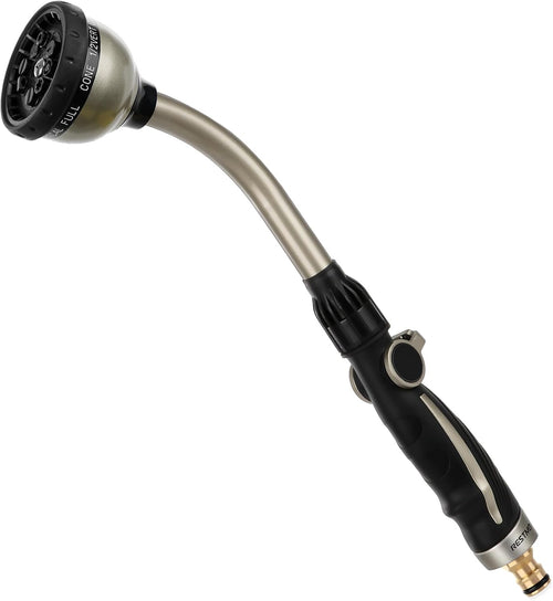 RESTMO Watering Lance Heavy Duty, Metal Spray Lance 10 Spray Patterns, 42cm Long Garden & Lawn Sprayer Gun with Thumb Flow Control, Perfect Hose Wand to Water Hanging Baskets and Shrubs