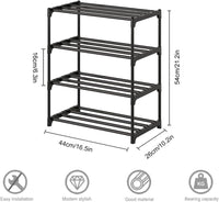 NIAWECAN Shoe Rack, 4 Tier Small Shoe Rack, Shoe Storage Rack, Sturdy Shoe Stand, Kids Toddler Adult Shoe Storage Organiser Shelf for Closet Entryway Hallway Bedroom, Space Saving