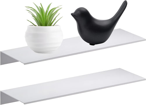 2-Pack Wall Shelves Self-Adhesive Metal Floating No-Drill Shelf Bathroom Kitchen Shower Caddy Ã¢ÂÂ White 30cm
