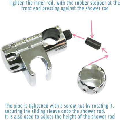 1PC Shower Head Holder Bathroom Adjustable Chrome Slider Handheld Shower Head Bracket Fasteners to Fit 25mm Riser Rail