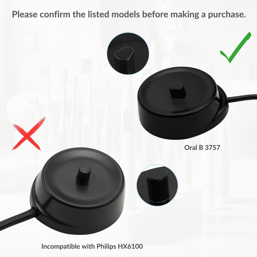 Replacement for Oral B Toothbrush Charger UK Compatible with Braun Toothbrush Charger Oral-B Model 3708 3710 3756 3764 3765 3766 3767 3771 3772 4729 4736 Oral-B Pro IO3 IO4 IO5 IO6 Vitality Genius X