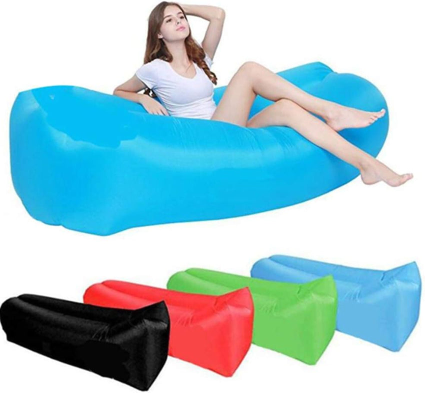ZTOONE Inflatable Lazy Sofa Bed Air Lounger Sofa with Carry Bag, Inflatable Float for Swimming Pool Inflatable Mattress for Swimming (Pink)