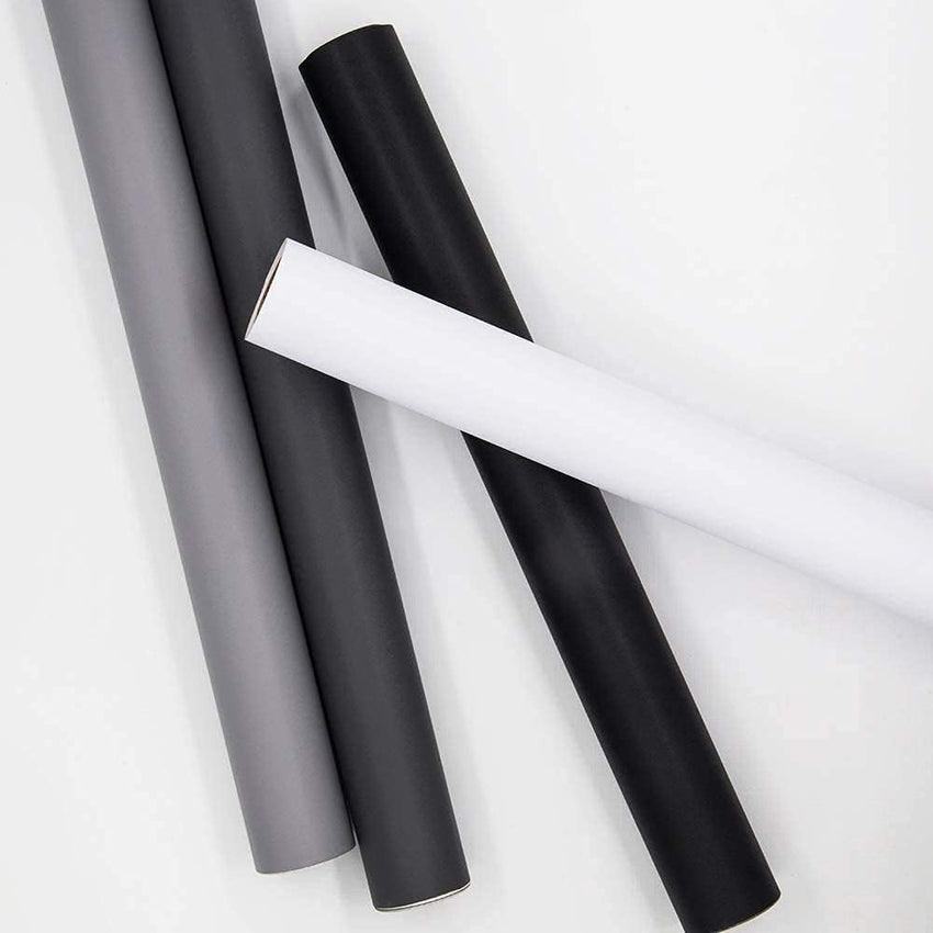 Decoroom Sticky Back Plastic White Paper Self Adhesive 90X500cm Peel and Stick Wallpaper Vinyl Film Roll Covering Wardrobes Drawers Bedroom Living Room Removable DIY Refurbished Furniture Stickers