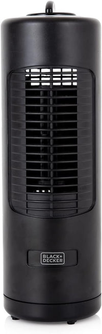 BLACK+DECKER Mini Tower Fan Low Noise 2 Speeds 12-inch 18W â Black