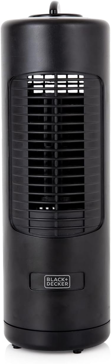 BLACK+DECKER Mini Tower Fan Low Noise 2 Speeds 12-inch 18W â Black
