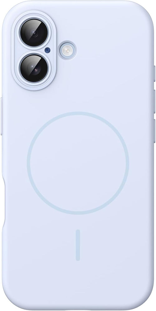 JETech Magnetic Silicone Case for iPhone 17 6.3-Inch, Compatible with MagSafe, Silky Soft Touch, Shock Absorbing Phone Cover with Camera Lens Protection (Blue)
