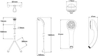 Croydex Shower Head & Hose Push-On 1.2m Rub-Clean Nozzles Compatible with Low/High Pressure â Chrome