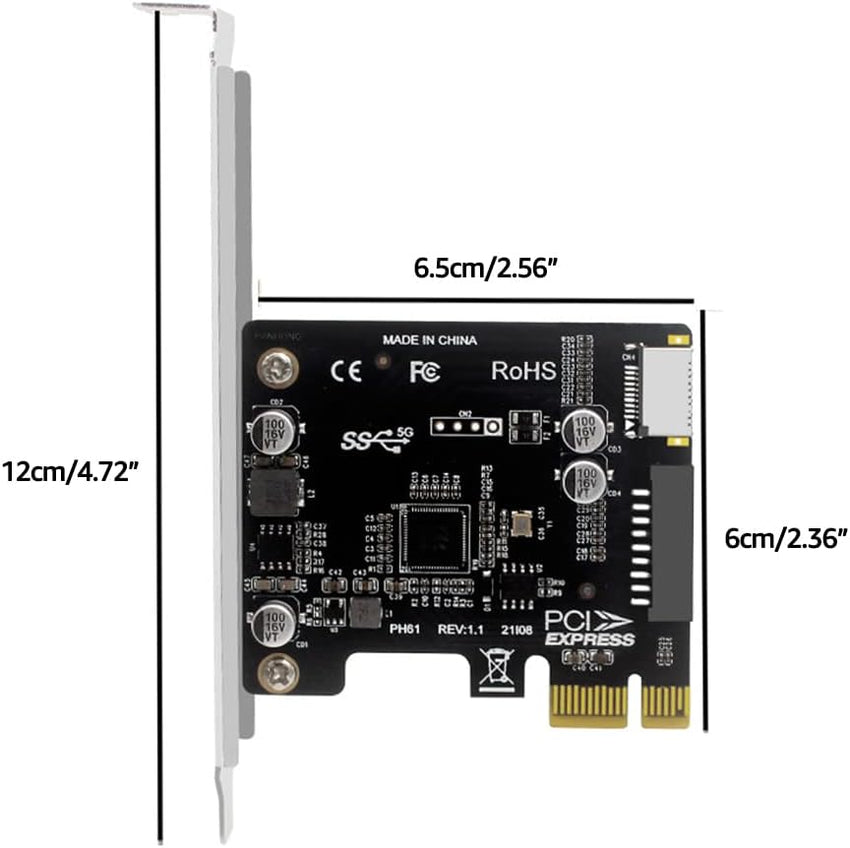 PCI-E to USB3.0 Type-E Front Panel Internal Expansion Card 5G PCI Express X4 X8 X16 to USB3 19P Type C Front Adapter pcie type c adapter