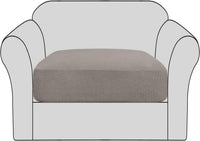 BellaHills Stretch Sofa Seat Cushion Cover Sofa Couch Cushion Furniture Protector Sofa Slipcover with Elastic Bottom Spandex Jacquard Fabric Small Checks(1 Piece, Taupe)