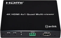 AV:Link | 4K HDMI Multi-viewer 4x1 | Seamless HDMI Switching with IR Remote, Multiple Display Options for CCTV, Gaming, Hospitality, and Entertainment