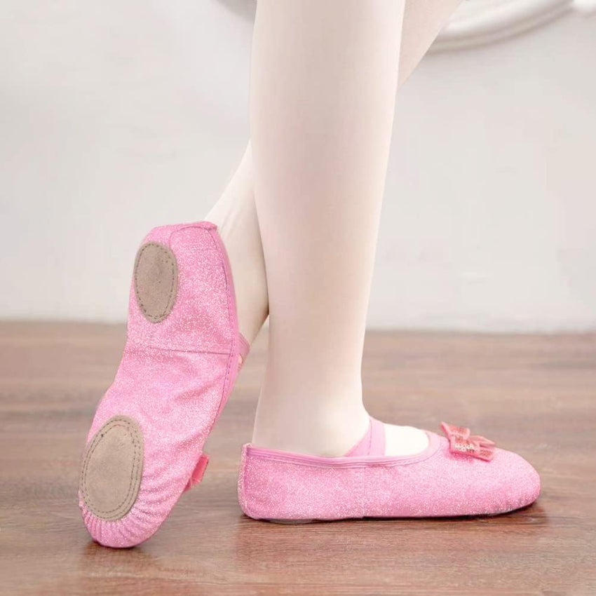 Girls' Ballet Shoes Split-Sole Glitter Flats Dance Shoes â Multicolour Toddler