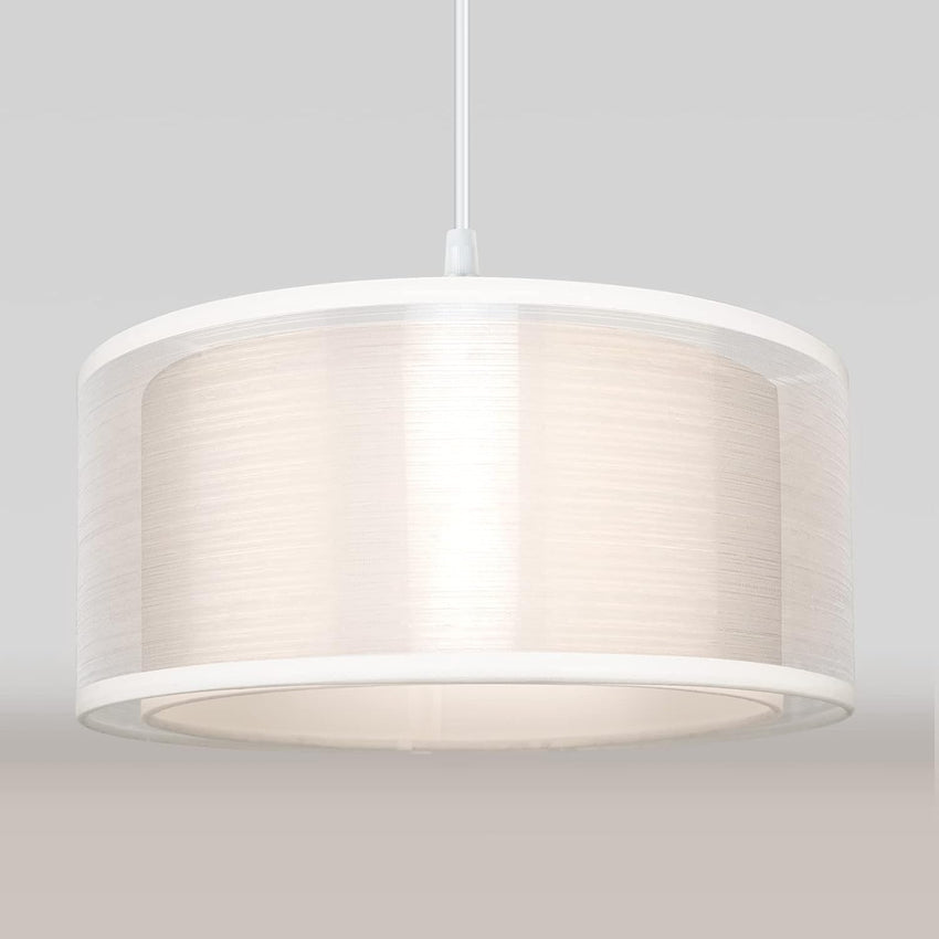 2 Tier Ceiling Light Shade Modern White Lampshade 30 cm